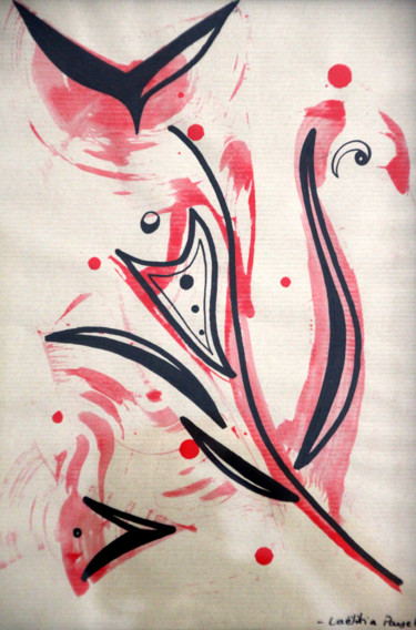 Painting titled "Fleur libre" by Laëtitia Payet (Lëty Création), Original Artwork, Acrylic