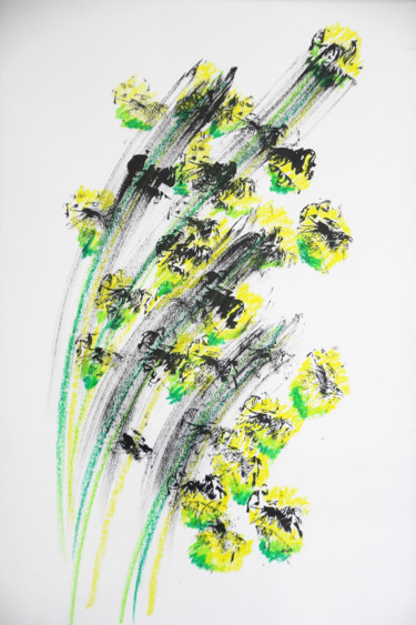 Malerei mit dem Titel "Fleurs filantes" von Laëtitia Payet (Lëty Création), Original-Kunstwerk, Tinte
