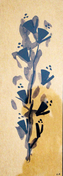 Картина под названием "Fleur d'amour 01" - Laëtitia Payet (Lëty Création), Подлинное произведение искусства, Чернила