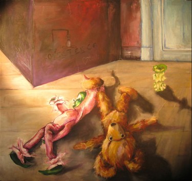 Peinture intitulée "La pomme" par Laetitia Rouffart, Œuvre d'art originale, Acrylique