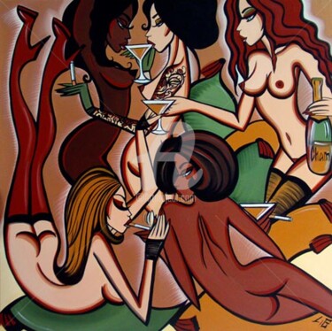 Painting titled "Les scandaleuses" by Laetitia Guilbaud, Original Artwork, Acrylic