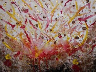 Картина под названием "Explosion de couleu…" - Laetitia Houiche, Подлинное произведение искусства, Акрил Установлен на Дерев…