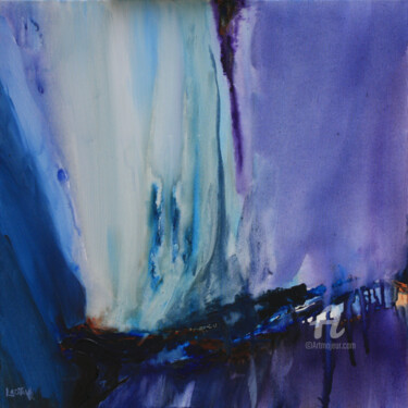 Peinture intitulée "terre-eau, 10/17" par Laetitia Houlette Ruquier (Laetitia HR), Œuvre d'art originale, Acrylique Monté su…