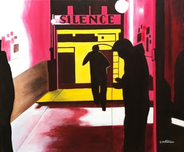 Malerei mit dem Titel "Silence" von Laetitia Infantino, Original-Kunstwerk, Acryl Auf Keilrahmen aus Holz montiert