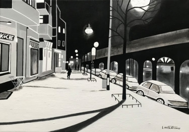 Painting titled "Berlin La Nuit" by Laetitia Infantino, Original Artwork, Acrylic