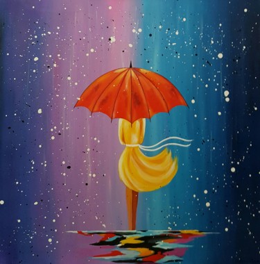 Painting titled "Rain" by Ana Von Laff, Original Artwork, Acrylic