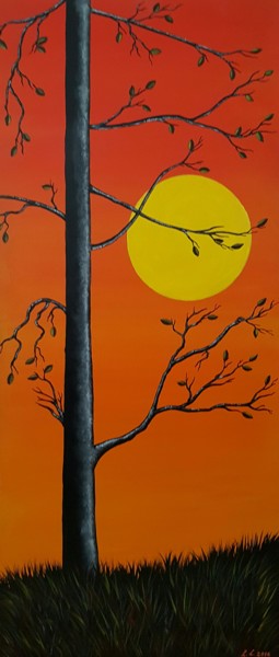 Painting titled "Sunset" by Ana Von Laff, Original Artwork, Acrylic