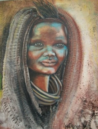 Peinture intitulée "REGARD D'AFRIQUE" par Francoise Laffanour, Œuvre d'art originale, Huile