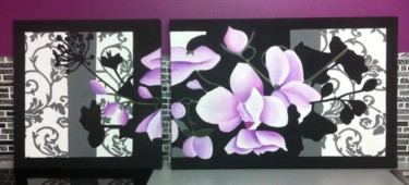 Peinture intitulée "Orchidées arabesques" par La Galerie De Marilyn, Œuvre d'art originale, Huile