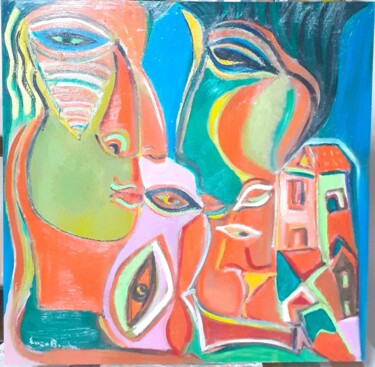 Pittura intitolato "“Confronto Cromatic…" da Lagall Art, Opera d'arte originale, Olio