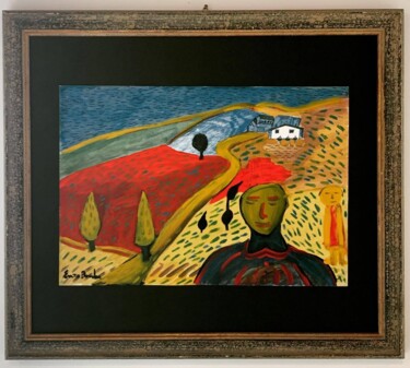 Pittura intitolato "“Il Granaio Rosso”" da Lagall Art, Opera d'arte originale, Olio