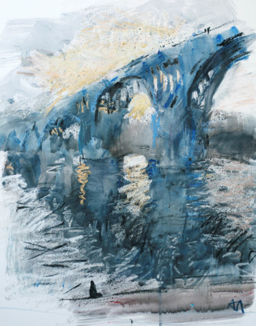Картина под названием ""Мост.Утро"" - Анна Лагеда, Подлинное произведение искусства, Акварель