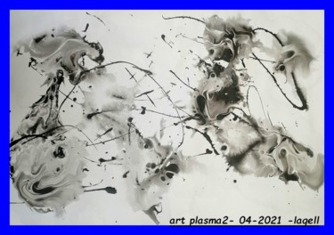 Drawing titled "plasma2" by Lagell, Original Artwork, Collagraphy