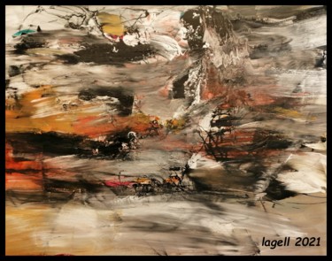 Painting titled "entre chien et loup" by Lagell, Original Artwork, Oil