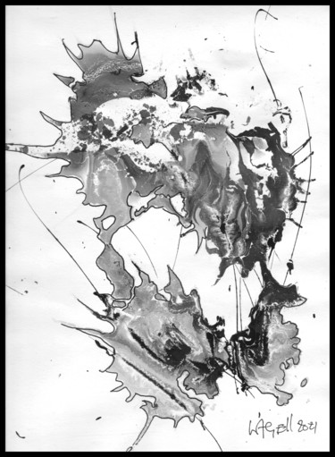 Zeichnungen mit dem Titel "plasma 4" von Lagell, Original-Kunstwerk, Tinte