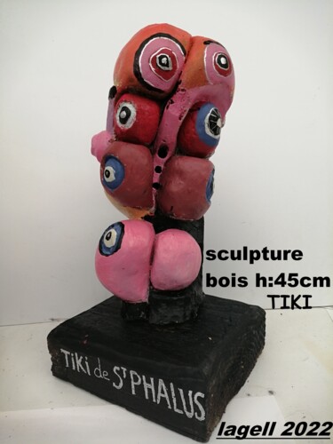 Sculpture titled "TIKI" by Lagell, Original Artwork, Wood