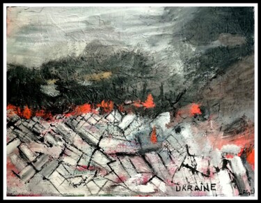 Malerei mit dem Titel "ukraine" von Lagell, Original-Kunstwerk, Acryl