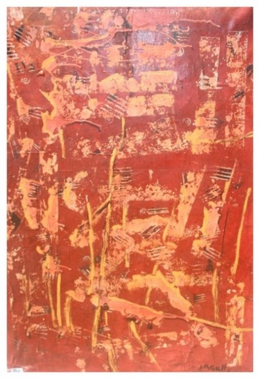 Malerei mit dem Titel "couleurs pourpres" von Lagell, Original-Kunstwerk, Öl