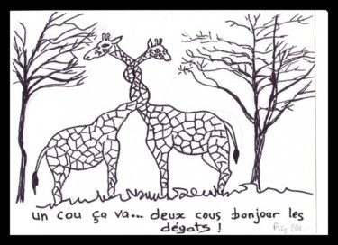 Drawing titled "girafes" by Lagell, Original Artwork, Other