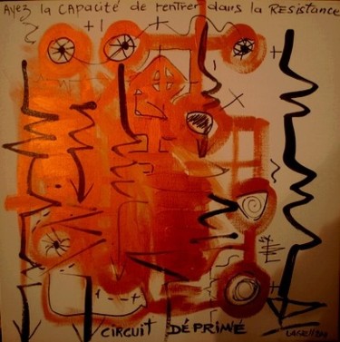 Malerei mit dem Titel "circuit déprimé" von Lagell, Original-Kunstwerk, Öl