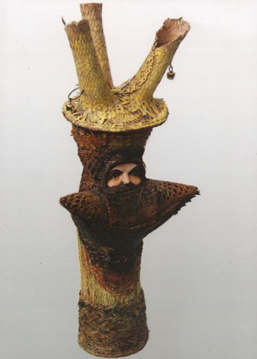 Escultura intitulada "SOMBRERONA" por Lagloria, Obras de arte originais, Fibra têxtil