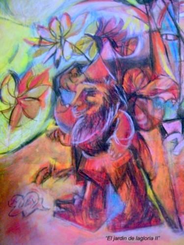 Pintura titulada ""El jardín de laglo…" por Lagloria, Obra de arte original, Oleo Montado en Bastidor de camilla de madera