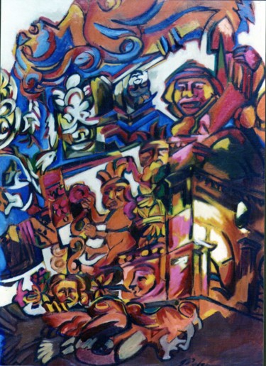 Pintura titulada ""Tríptico de homena…" por Lagloria, Obra de arte original, Oleo
