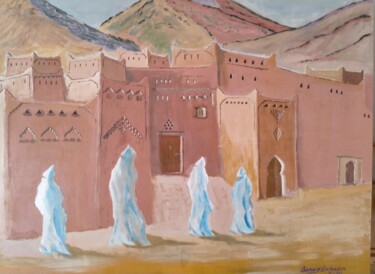 Картина под названием "La Kasabah" - Lahcen Barny, Подлинное произведение искусства, Акрил