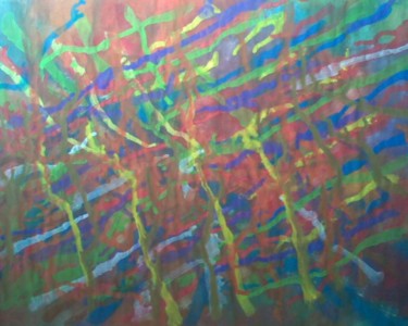 Peinture intitulée "les couleures coule…" par Lahcen Arkha, Œuvre d'art originale