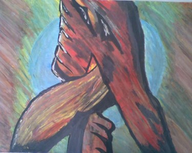 Peinture intitulée "l'esprit de mal" par Lahcen Arkha, Œuvre d'art originale