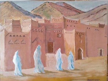 Pittura intitolato "La Kasabah" da Lahcen Barny, Opera d'arte originale, Acrilico