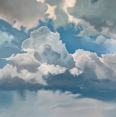 Картина под названием "Небесное пространст…" - Lahti Anastasia, Подлинное произведение искусства, Масло Установлен на Деревя…