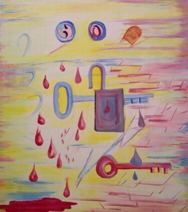 Painting titled "KEY OR LOCK" by Laith Arabiat, Original Artwork