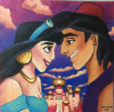 Peinture intitulée "Aladdin et Jasmine" par Cintia Lajtos - Art, Œuvre d'art originale, Acrylique