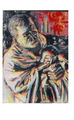 Peinture intitulée "paternité douloureu…" par Lakmos, Œuvre d'art originale