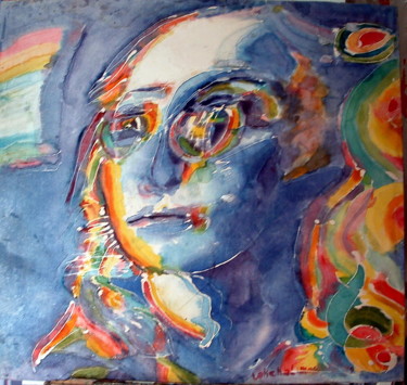 Painting titled "Portrait de jeune f…" by Lakmos, Original Artwork, Other