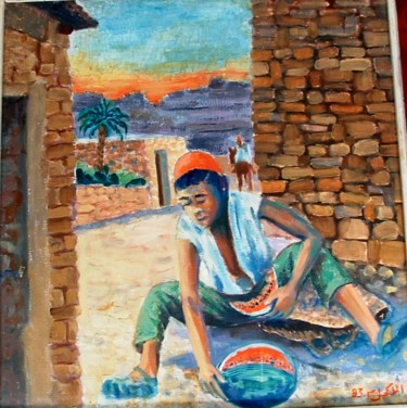 Peinture intitulée "Le mangeur de pastè…" par Lakmos, Œuvre d'art originale