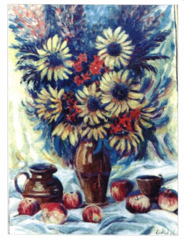 Painting titled "le-bouquet.jpg" by Lakmos, Original Artwork, Oil