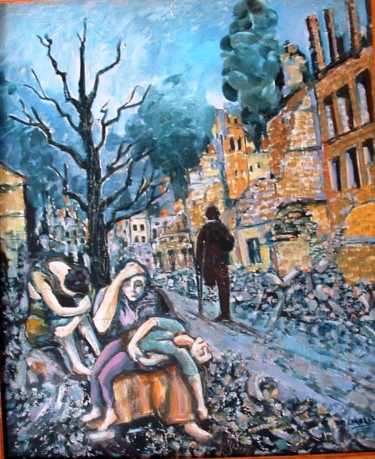 Painting titled "les-afres-de-la-gue…" by Lakmos, Original Artwork, Oil