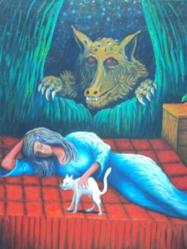Pintura titulada "jalousie" por Omar Reggane, Obra de arte original, Oleo