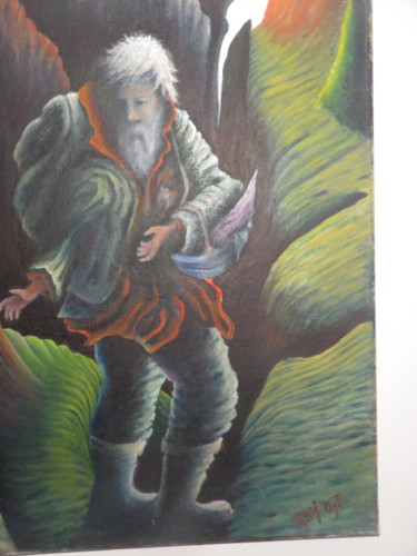 Painting titled "le vagabond" by Omar Reggane, Original Artwork, Oil