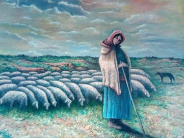 Painting titled "mon ami millet" by Omar Reggane, Original Artwork