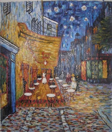 Painting titled "Evening Street Scene" by lal, Original Artwork