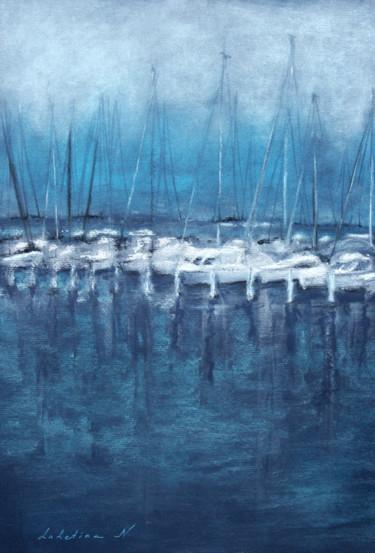 Картина под названием "les bateaux de la G…" - Natalia Laletina, Подлинное произведение искусства, Пастель