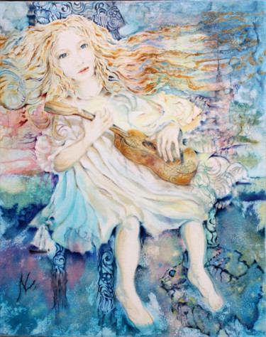 Картина под названием "Musique de la mer -…" - Natalia Laletina, Подлинное произведение искусства, Масло