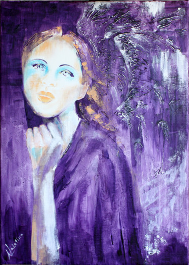 Картина под названием "Ange triste" - Natalia Laletina, Подлинное произведение искусства