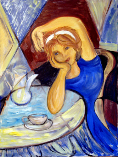 Картина под названием "Le thé du matin" - Natalia Laletina, Подлинное произведение искусства