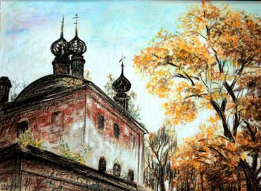 Painting titled "L'automne. Осень" by Natalia Laletina, Original Artwork, Pastel