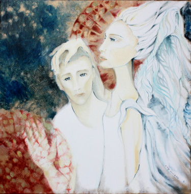 Картина под названием "Ange pour le fils." - Natalia Laletina, Подлинное произведение искусства, Масло
