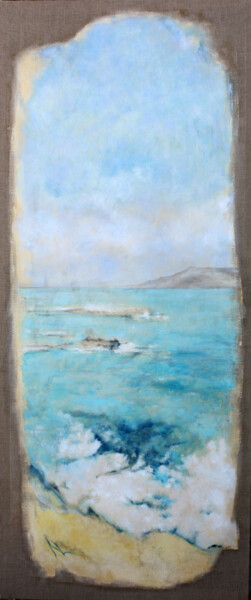 Painting titled "Scène marine" by Natalia Laletina, Original Artwork, Oil